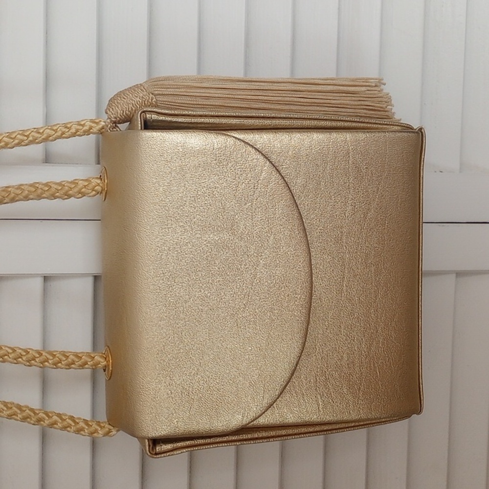 Vintage square Gold evening purse.